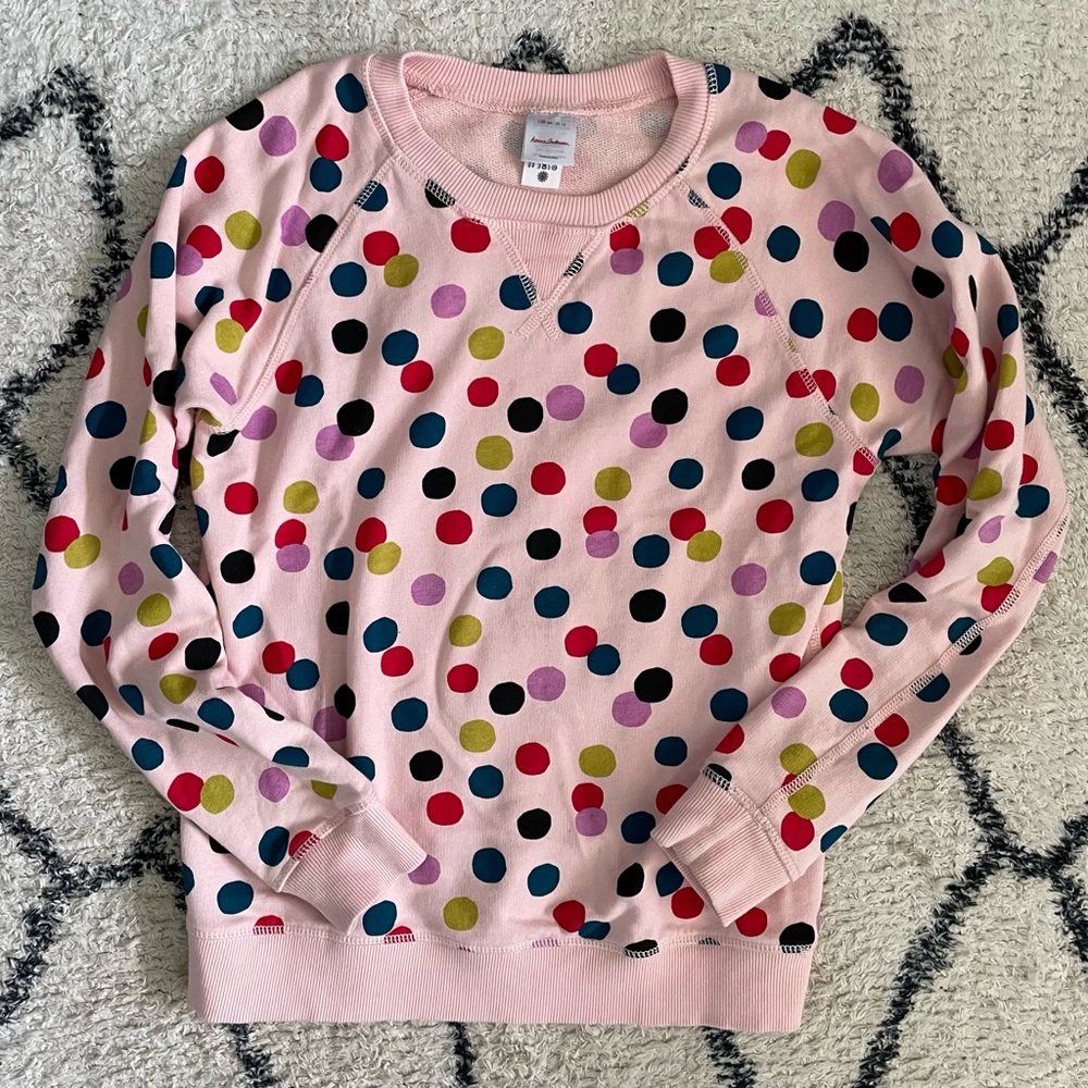 Hanna Andersson Girls’ Polka Sot Sweatshirt NWOT (150/11-12y)